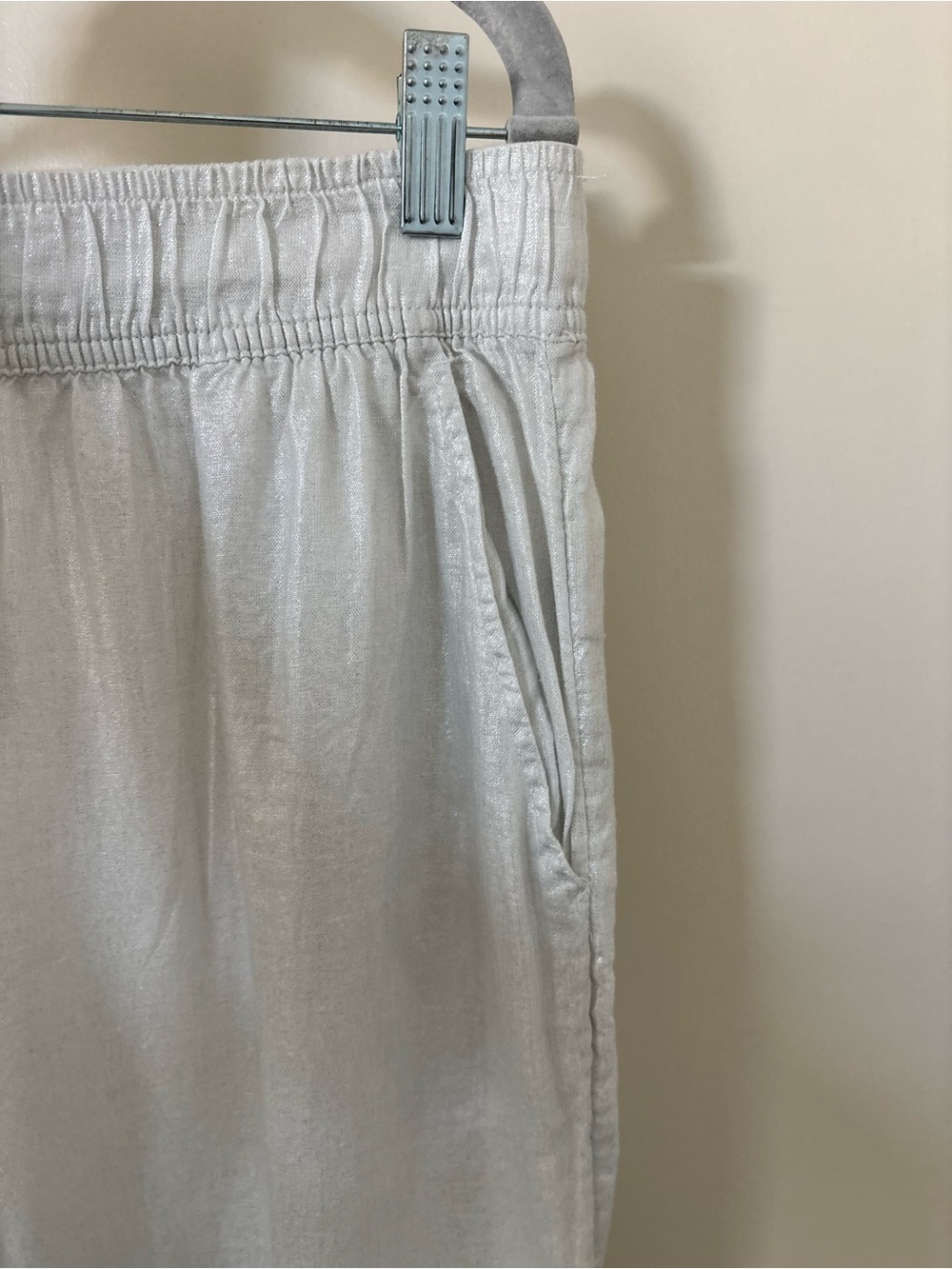 Light Grey Drawstring Wide-Leg Pants - Picture 2 of 4